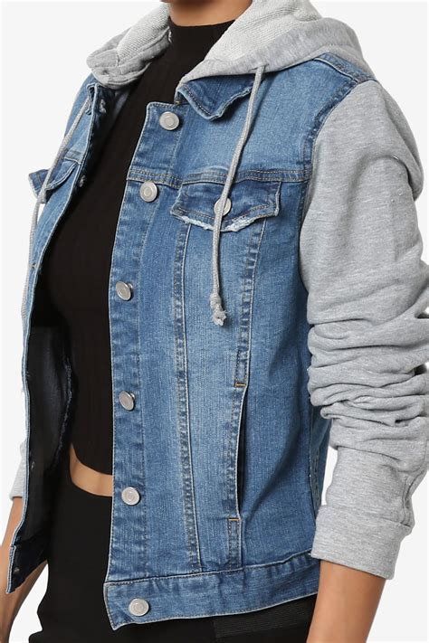 oversized denim jacket grey hoodie.